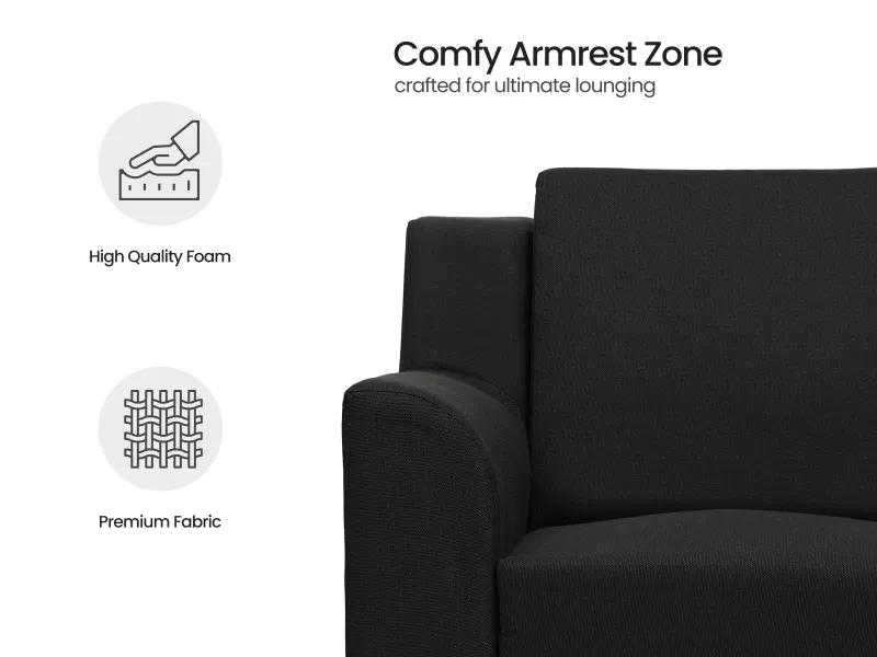 Erica Upholstered Single Seater Sofa in Charcoal Color
